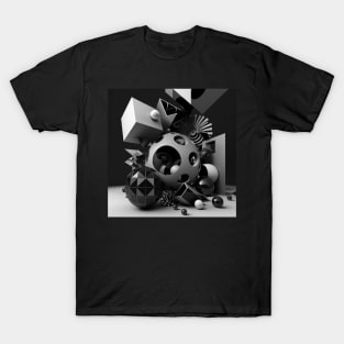 Living Life in Black and White Abstract Art T-Shirt